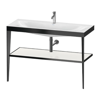 Металлическая консоль с раковиной c-bonded Duravit XViu 120 х 48 х h85 см, чёрный матовый/белый глянцевый (XV4717OB285) фото 1 Aquada.com.ua