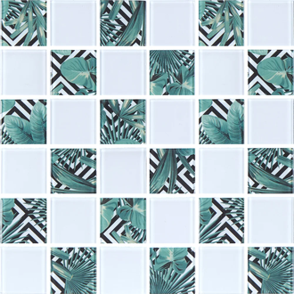 КОТТО КЕРАМІКА Мозаїка скляна GMP 0848024 СC print 24/ral 7047 300x300 (кубик 4,8х4,8) Кераміка Лео УКРАЇНА