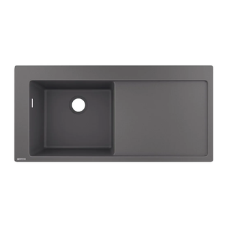 Кухонна мийка Hansgrohe S5110-F450 1050х510 поличка праворуч, Stonegrey (43330290)