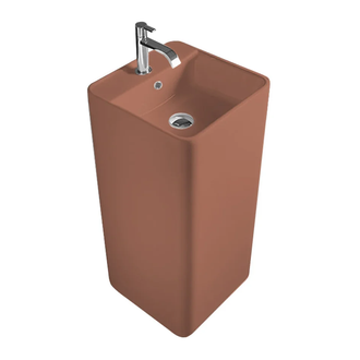 Nic-Design Умивальник окремо стоячий Nic Design Semplice 40х40х85 см з отвором під змішувач, злив у стіну, Fard глянець (001371072)