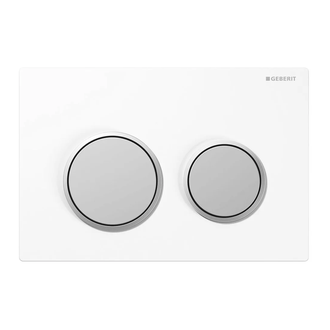 Смывная клавиша Geberit Omega 20, двойной смыв (пластик белый/матовый хром) (115.085.KL.1) фото 1 Aquada.com.ua