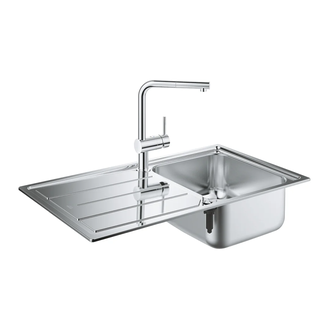 GROHE Комплект Мийка для кухні 860 x 500 мм з ексцентриком, 1 чаша + Minta Змішувач одноважільний для мийки (31573sd0) (31573SD0)