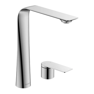 Смеситель для раковины высокий на 2 отверстия Duravit D.1 (цвет - хром) (D11130002010) фото 1 Aquada.com.ua