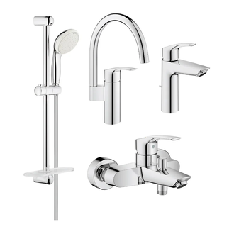 Набір змішувачів для ванни та кухні GROHE Eurosmart New 4 в 1, хром (UA123248UH)