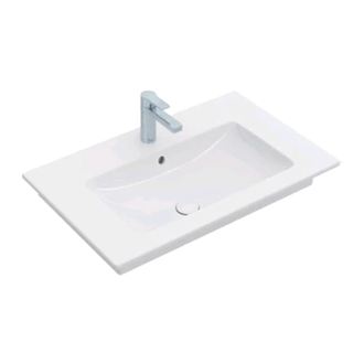 VILLEROY & BOCH VERITY LINE умывальник 80*50см, цетр.отвестие под смес.выбито, с переливом, цвет белый альпин (4A128L01) фото 1 Aquada.com.ua