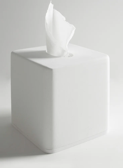 VOLLE Коробочка для салфеток 132*132*132мм каменная Solid surface (18-40-130) фото 1 Aquada.com.ua