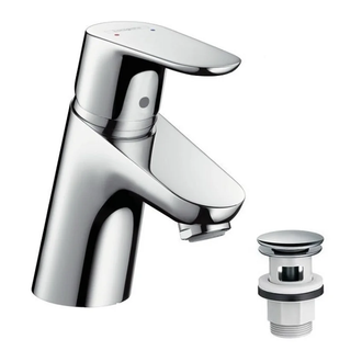Cмеситель для раковины однорычажный Hansgrohe Focus E (цвет - хром), с донным клапаном (31604000) фото 1 Aquada.com.ua
