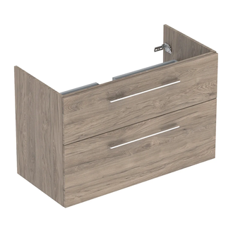 Тумба под раковину Geberit Selnova Square, slim rim 100 см, орех тёмный 501.214.00.1