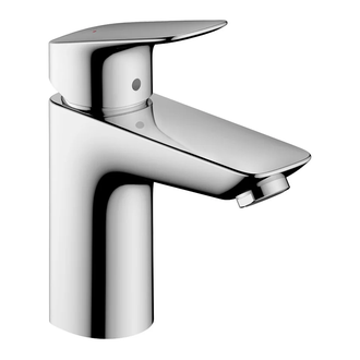 Смеситель для раковины 100 Hansgrohe Logis (цвет - хром), с металлическим сливным гарнитуром 71171000