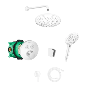 Душевая система скрытого монтажа с термостатом Hansgrohe (цвет - белый матовый) (15743700+01800180+26220700+27413700+26530700+28331700+27454700+28276700) фото 1 Aquada.com.ua