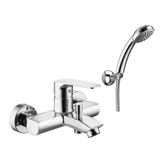Смеситель для ванны Paffoni Lime (цвет - хром), с душевым гарнитуром (LM023CR) фото 1 Aquada.com.ua