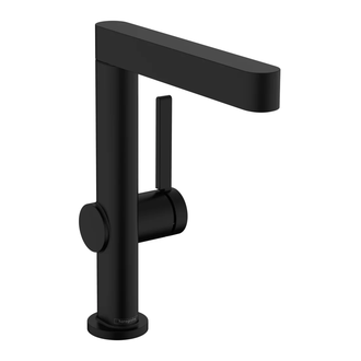 Смеситель для раковины высокий Hansgrohe Finoris (цвет - чёрный матовый), с донным клапаном Push Open (76060670) фото 1 Aquada.com.ua