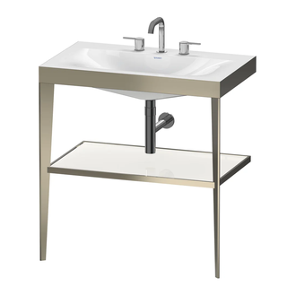 Металлическая консоль с раковиной Duravit XViu 80 х 48 х h85 см, матовое шампанское/белый матовый (XV4715TB185) фото 1 Aquada.com.ua