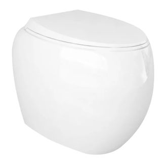 Унитаз напольный, пристенный, безободковый Rak Ceramics Сloud, без сиденья, белый глянец (CLOWC1346AWHA)