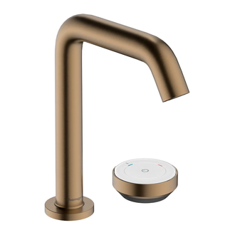 Смеситель для раковины 150 CoolStart на 2 отверстия Hansgrohe Tecturis S (цвет - матовоя бронза), с донным клапаном 73353140