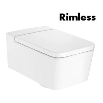 ROCA INSPIRA Square унитаз 370*560*440мм, подвесной, квадратный, Rimless, горизонтальный выпуск (A346537000) фото 1 Aquada.com.ua