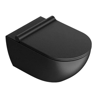 Унитаз подвесной NewFlush (безободковый) Catalano Sfera с сиденьем Soft Close, чёрный матовый (1VSF54RNS+5SCSTPNS) фото 1 Aquada.com.ua