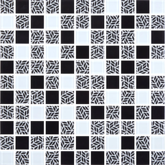 КОТТО КЕРАМІКА Мозаїка скляна GMP 0825011 С3 print 10/black /white 300 x 300 х 8   ( 25 х 25 ) Кераміка Лео УКРАЇНА