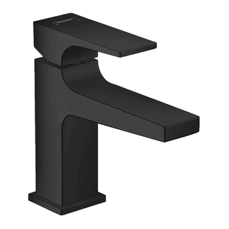 Смеситель для раковины Hansgrohe Metropol (цвет - чёрный матовый), с донным клапаном (32500670) фото 1 Aquada.com.ua