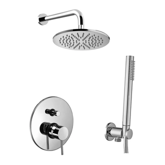 Душевая система Paffoni Shower скрытого монтажа со смесителем с верхним душем Ø 225 мм (цвет - хром) (KITLIG015CR) фото 1 Aquada.com.ua