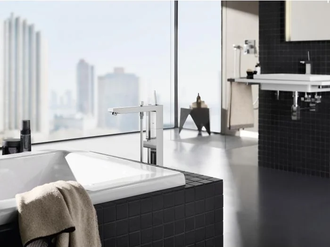 GROHE Одноважільний змішувач для ванни, підлогового монтажу Eurocube  (23672001) фото 3 Aquada.com.ua