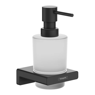Дозатор для жидкого мыла Hansgrohe AddStoris, чёрный матовый/стекло матовое (41745670) фото 1 Aquada.com.ua