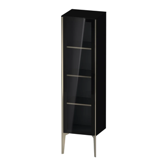 Шкафчик напольный со стеклянными дверцами Duravit XViu 40 x 36 х h157 см, чёрный глянцевый (XV1367LB140) фото 1 Aquada.com.ua