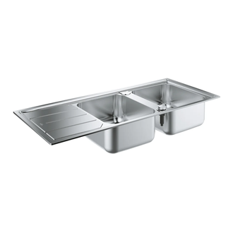 GROHE Мийка для кухні 1160 x 500 мм з ексцентриком, 2 чаши, матова (31588SD0)