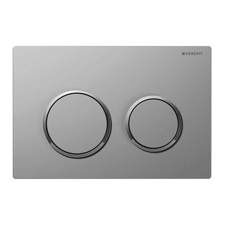 Смывная клавиша Geberit Omega 20, двойной смыв (пластик матовый хром/глянцевый хром/матовый хром) (115.085.KN.1) фото 1 Aquada.com.ua