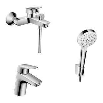 Набор смесителей для ванны 3-в-1 Hansgrohe Logis/Crometta Vario EcoSmart (цвет - хром) (71400114) фото 1 Aquada.com.ua