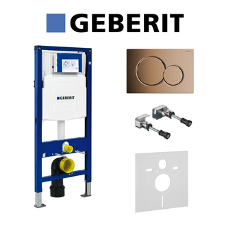 Инсталляция Geberit Duofix (3-в-1) в комплекте с клавишей Sigma 01, латунь (111.300.00.5+156.050.00.1+111.815.00.1+115.770.DT.5) фото 1 Aquada.com.ua
