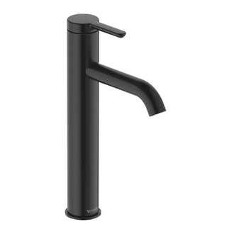 Смеситель для раковины высокий Duravit C.1 (цвет - чёрный матовый), без донного клапана, излив 136 мм (C11030002046) фото 1 Aquada.com.ua