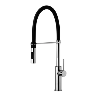 Смеситель для кухни Paffoni Light (цвет - чёрный матовый/хром) (LIG179CRNO) фото 1 Aquada.com.ua