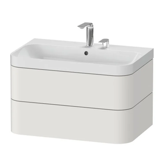 Тумба подвесная с раковиной c-shaped Duravit Happy D.2 Plus 77,5 х 49 см, скандинавский белый шелковисто-матовый лак (HP4347E3939) фото 1 Aquada.com.ua
