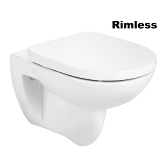 ROCA DEBBA Round Rimless чаша подвесного унитаза и крышка с сиденьем SUPRALIT, с анти-бактериальной структурой, с функцией медленного опускания (A34H996000) фото 1 Aquada.com.ua