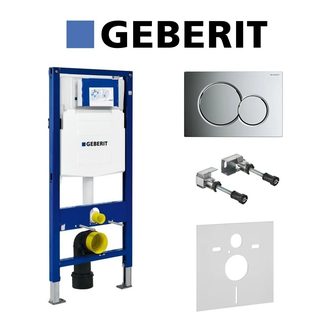 Инсталляция Geberit Duofix (3-в-1) в комплекте с клавишей Sigma 01, хром/глянцевый (111.300.00.5+156.050.00.1+111.815.00.1+115.770.21.5) фото 1 Aquada.com.ua