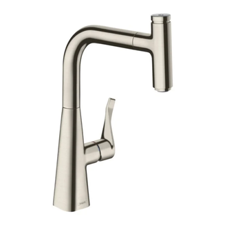 Смеситель для кухни, однорычажный Hansgrohe Metris Select (цвет - сталь) (14857800) фото 1 Aquada.com.ua