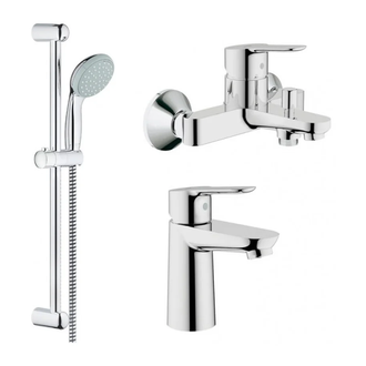 Набор смесителей для ванны 3-в-1 Grohe Bau Edge S (цвет - хром) (123265S) фото 1 Aquada.com.ua