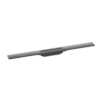Трап для душа 80 см Hansgrohe RainDrain Flex, матовый чёрный хром (56044340) фото 1 Aquada.com.ua