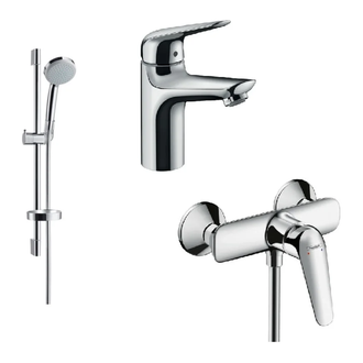Набор смесителей для ванны 3-в-1 Hansgrohe Novus 70 (цвет - хром) (710362773) фото 1 Aquada.com.ua