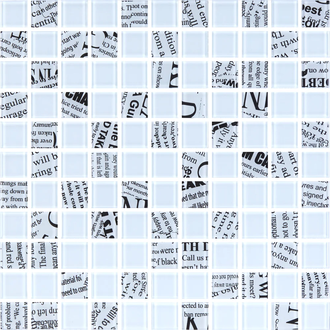 КОТТО КЕРАМІКА Мозаїка скляна GMP 0425012 С2 print 12/white 04 300x300 (кубик 2,5х2,5) Кераміка Лео УКРАЇНА