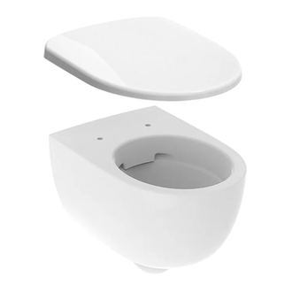 Унитаз подвесной Rimfree (безободковий), закрытая форма Geberit Selnova Square с сиденьем Soft Close QuickRelease (500.694.01.2+500.335.01.1)