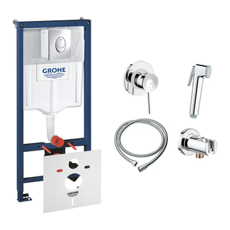Комплект Grohe инсталляция Rapid SL 38721001 + набор для гигиенического душа со смесителем BauClassic 111048 (38721001111048)