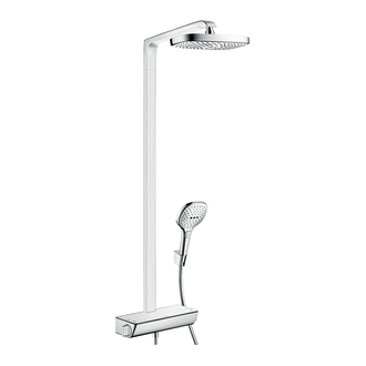 Душевая система с термостатом Hansgrohe Raindance Select E 300 2jet Showerpipe (цвет - хром/белый) (27128400) фото 1 Aquada.com.ua