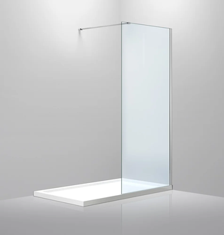VOLLE Стенка Walk-In 90*190см, прозрачное стекло 8мм + профиль стеновой 1900мм для Walk-IN + держатель стекла (D) 1000мм (18-08-90+01-01+05D-100) фото 1 Aquada.com.ua