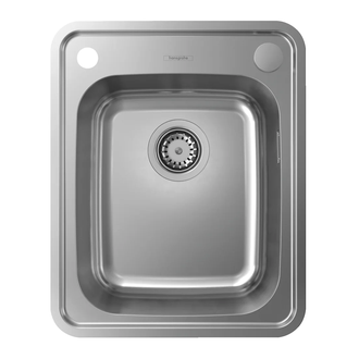 Встраиваемая кухонная мойка Hansgrohe S41 S412-F340 (цвет - нержавеющая сталь) 340/400 (43334800) фото 1 Aquada.com.ua