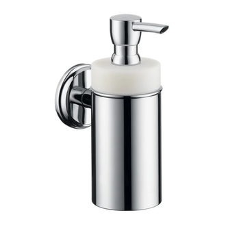 Дозатор жидкого мыла Hansgrohe Logis Classic (цвет - хром, керамика белая), емкость 125 мл (41614000) фото 1 Aquada.com.ua