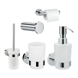 Набір аксесуарів Hansgrohe Logis Universal подвійний гачок, диспенсер, ершик, тримач паперу, склянка (20210006)