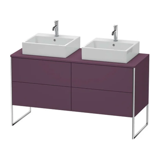 Комплект мебели тумба с консолью и 2 раковинами Duravit XSquare 140 х 55 см (XS4926B9494+XS063GB9494+0454600000) фото 1 Aquada.com.ua