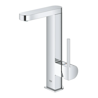 Смеситель для раковины высокий Grohe Plus L-Size с выдвижным изливом (цвет - хром), с донным клапаном (23844003) фото 1 Aquada.com.ua